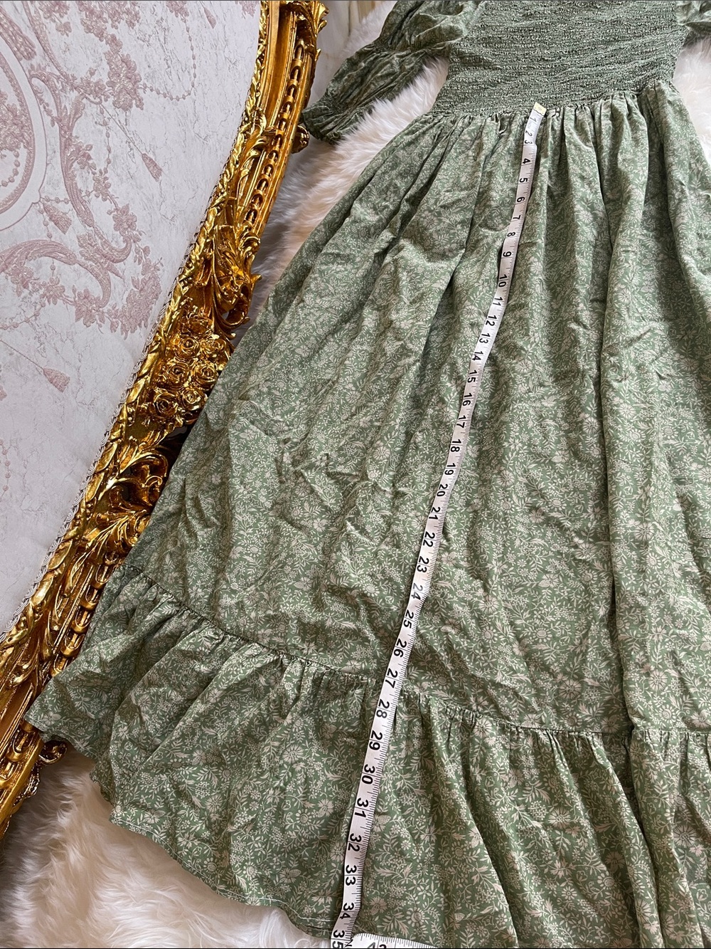 Doen Olive Green Floral Maxi Dress - Picture 8 of 10